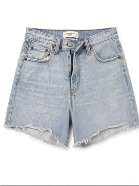 Abercrombie & Fitch Light Blue High-Rise Denim Cutoff Shorts